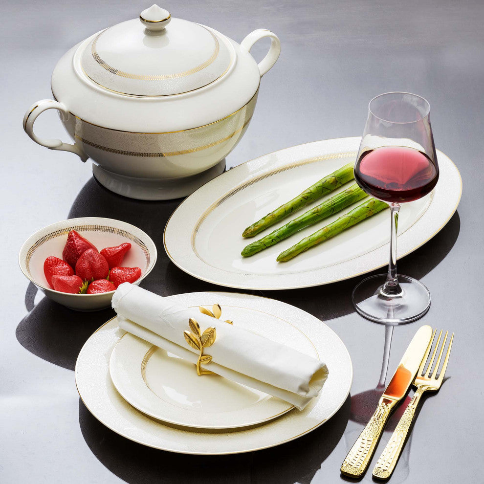 Padova Hammered Gold Flatware Set Stainless Steel, Service for 4