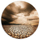 Cracked Drought Land With Dark Clouds, Landscape Disc Artwork, 11"