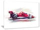 "Red Formula One Car" Digital Car Canvas Print, 20"x12"