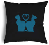 Halloween Cats Accent Pillow With Removable Insert, Unreal Teal, 24"x24"
