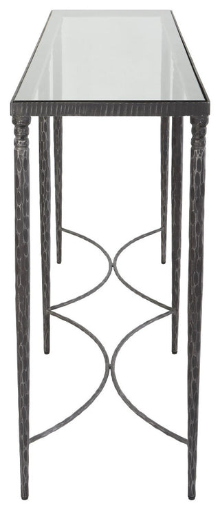 Uttermost 25292 Washington 63"W Iron and Tempered Glass Table - Rustic Black /
