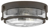 Harper LED Flush Mount, Oil Rubbed Bronze With Clear Seedy glass