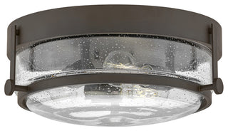 Harper LED Flush Mount, Oil Rubbed Bronze With Clear Seedy glass