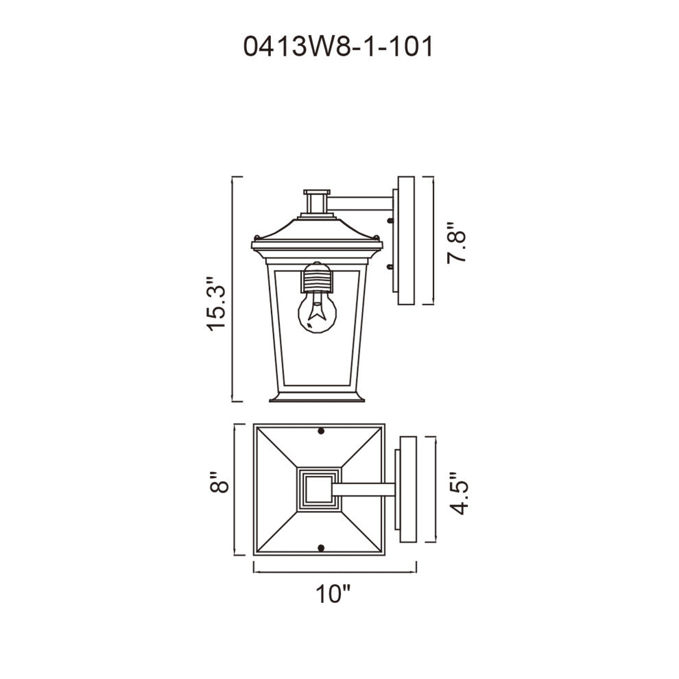 Leawood 1 Light Black Outdoor Wall Light