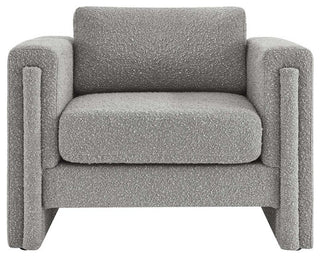 Modway Visible Upholstered Modern Boucle Fabric Armchair in Light Gray