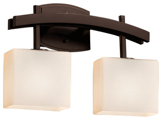 Fusion Archway 2-Light Bath Bar, Rectangle, Dark Bronze, Opal Shade