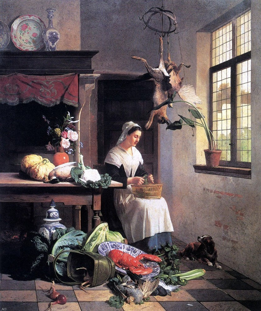 David Emile Joseph De Noter A Maid In The Kitchen Wall Decal