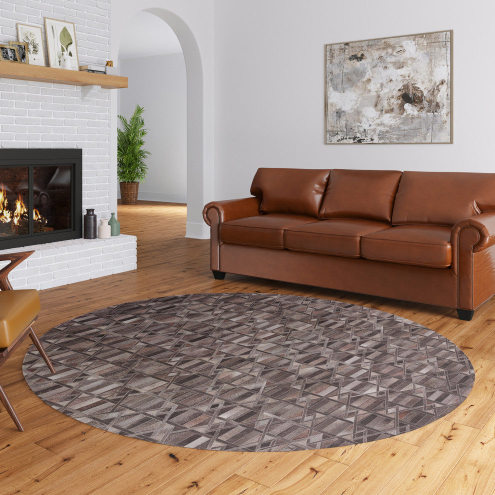 Indoor/Outdoor Stetson SS4 Flannel Machine Washable 8' x 8' Round Rug
