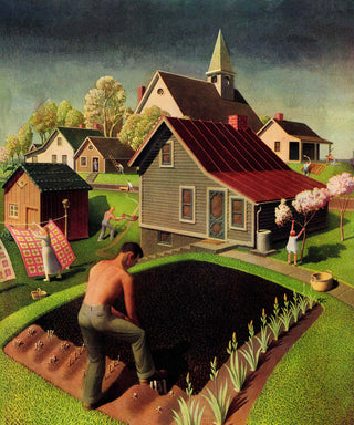 "Spring 1942" Painting Print on Canvas by Grant Wood
