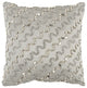 Lux Silver and Gold Beaded Chevron Throw Pillow