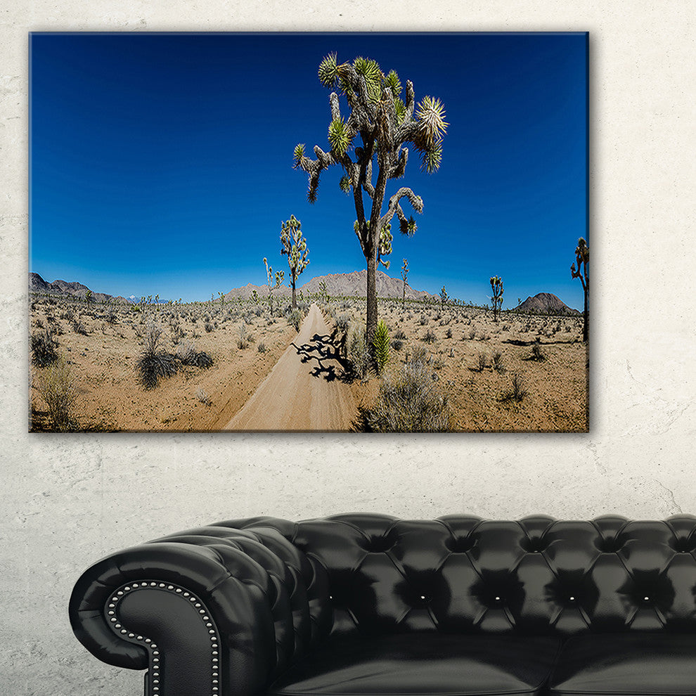 "Sandy Desert Road Panorama" Landscape Wall Art Print, 1 Panel, 60"x28"