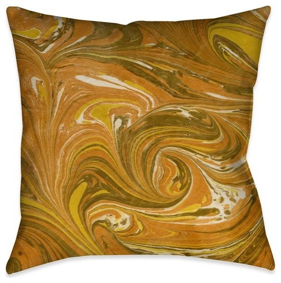 Laural Home Ochre Marble 18" X 18" Indoor Decorative Pillow