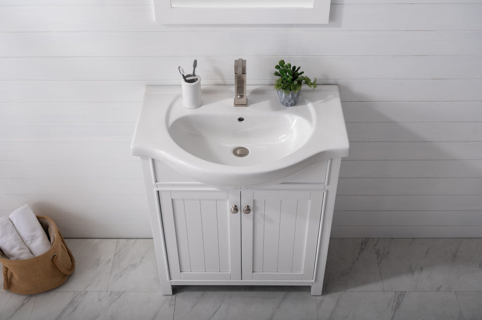 Marian Transitional White 30" Single Sink Vanity