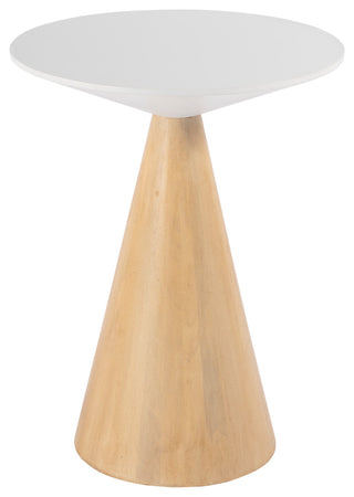 Via 20 in. W Round Solid Wood Side Table