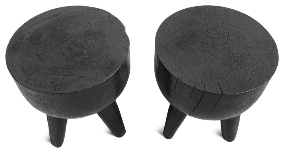 Ebony 4 Leg Side Table Stool