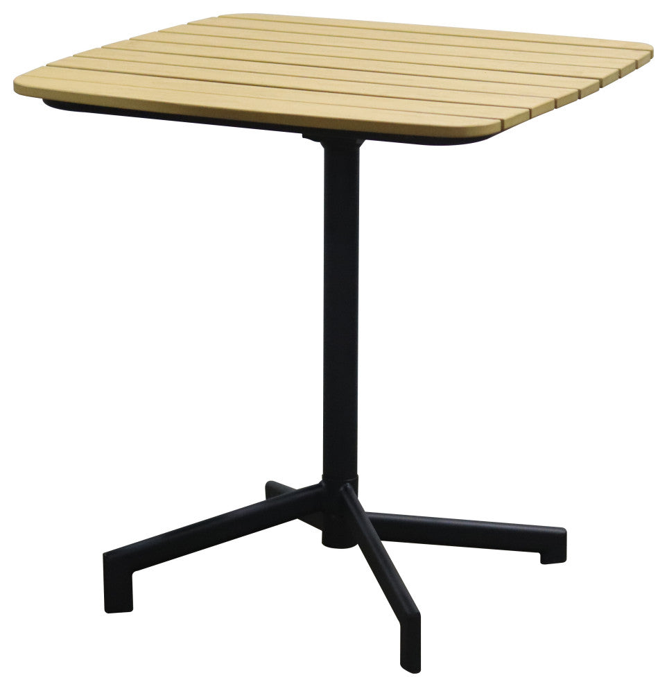 Kalmar Outdoor Table, Natural With Column and Base, Black
