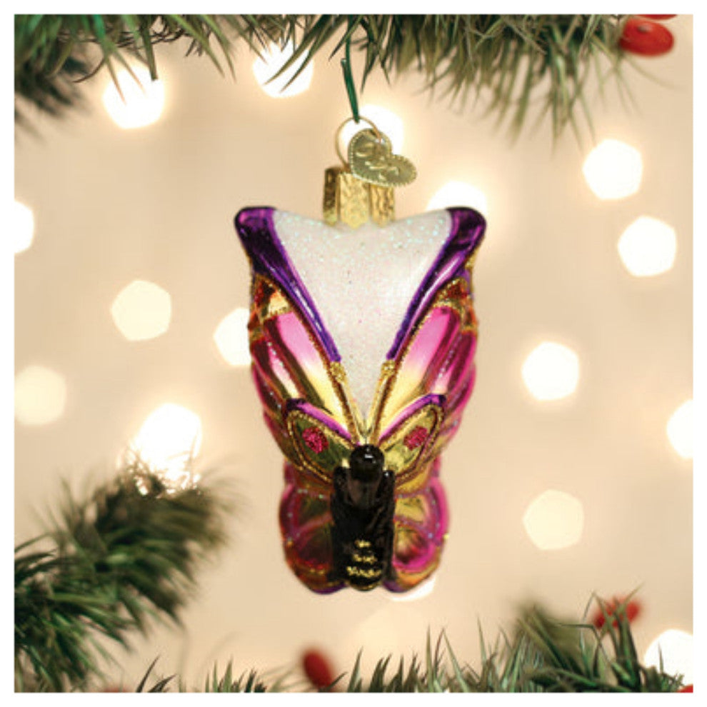 Old World Christmas Bright Butterfly Blown Glass Holiday Ornament For Tree