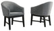 Haven Gray Barrel Dining Chair With Black Finish Legs, Set of 2