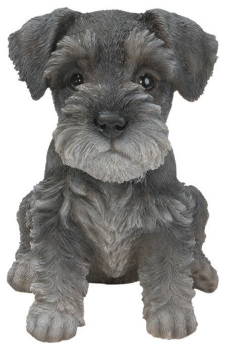 Realistic Miniature Schnauzer Puppy Garden Statue