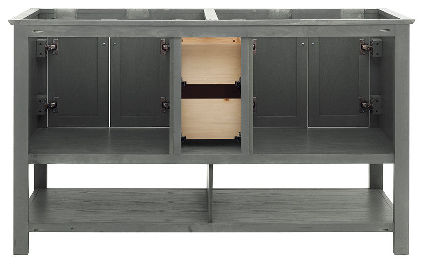 Fresca Manchester Regal 60" Gray Wood Veneer Double Sink Cabinet