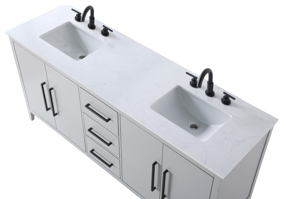 Home Living 72" Double Bathroom Vanity, Grey
