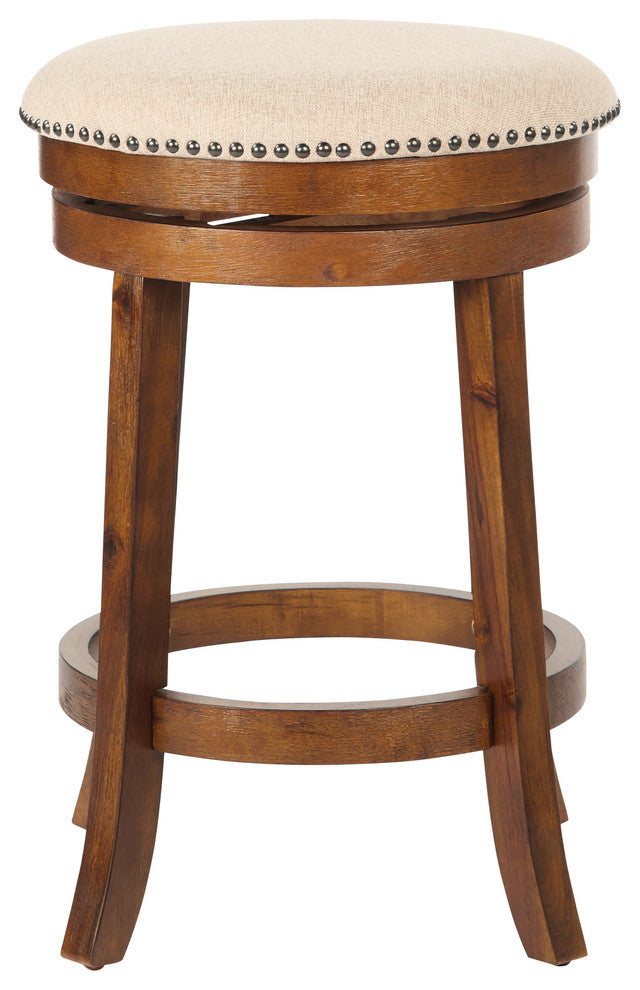 Backless Swivel Stool 26", Burnt Brown