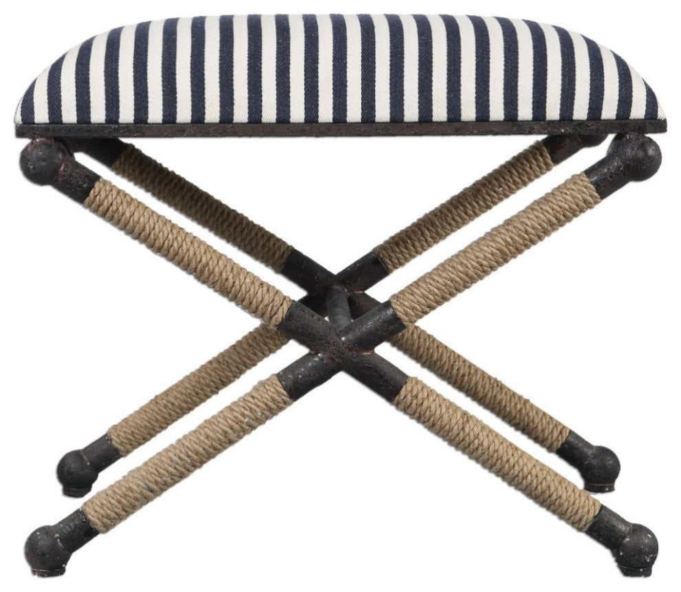 Nautical Rope Striped Braddock Small Bench