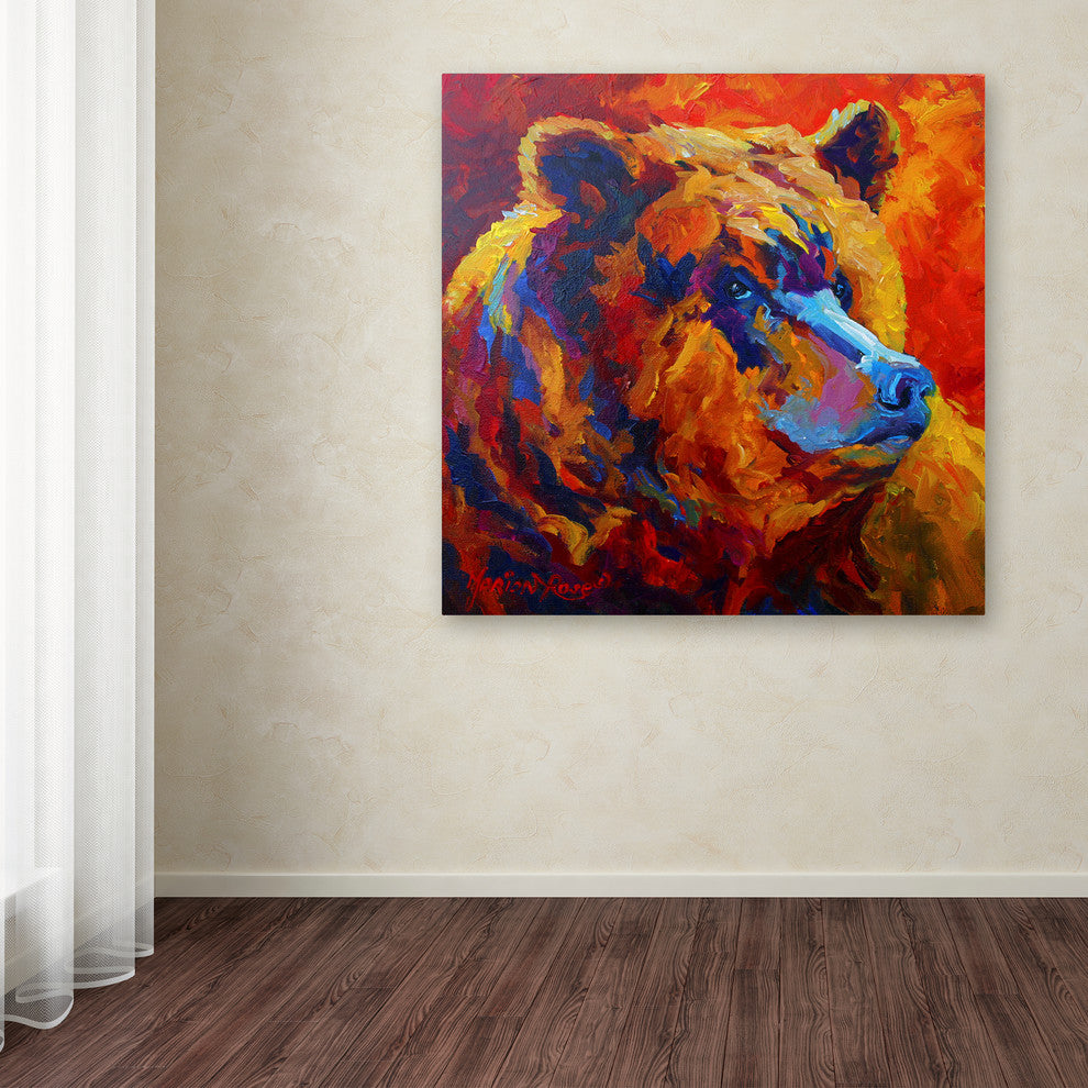 Marion Rose 'Grizz Portrait II' Canvas Art, 18" x 18"