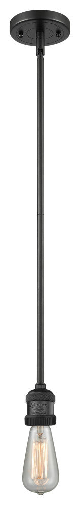 Bare Bulb 1 Light Mini Pendant, Matte Black
