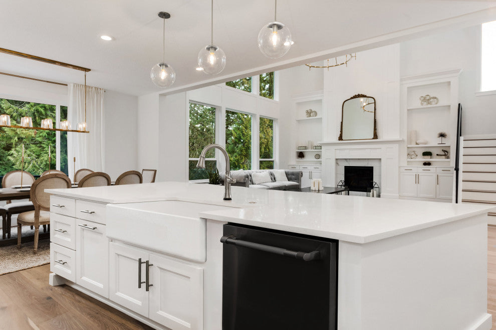 Luxury 36-Inch SOLID Fireclay Farmhouse Sink in White with Accs, Flat Front