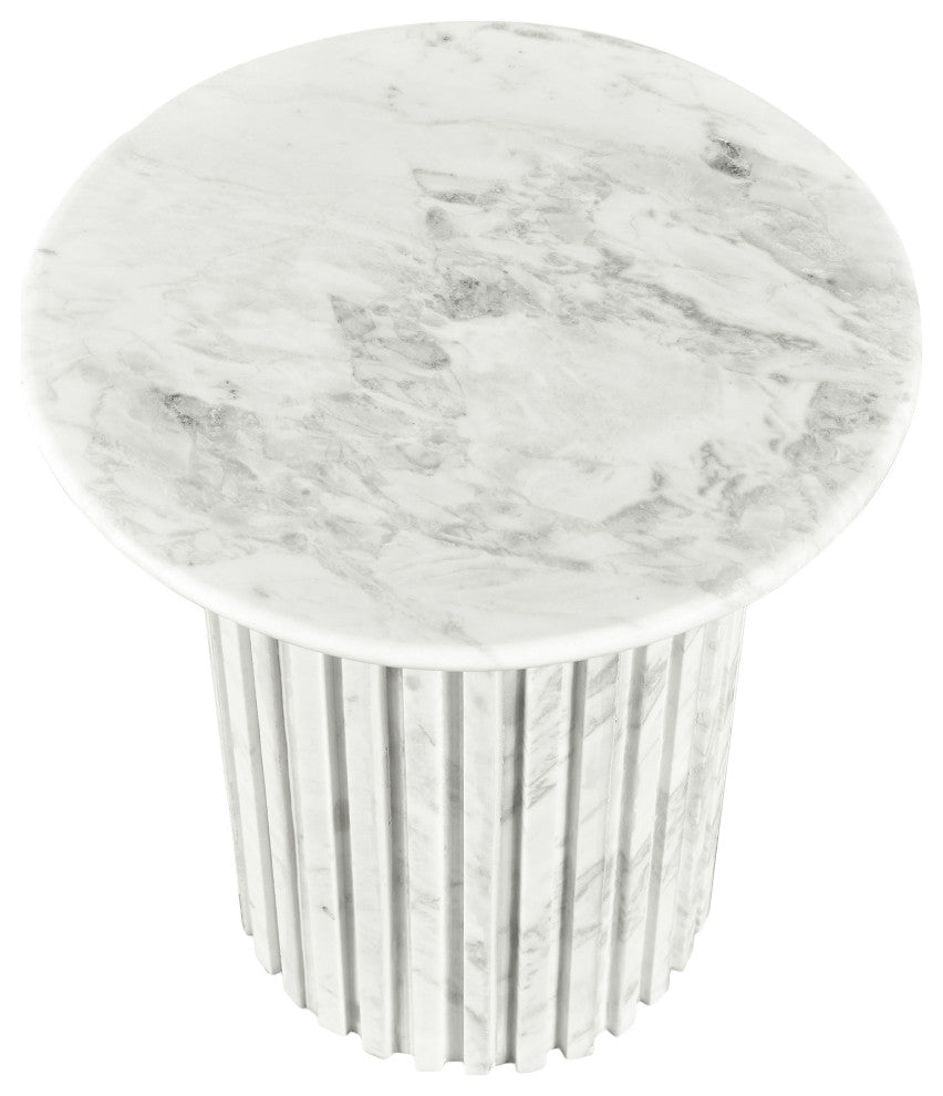 Genoa Marble End / Side Table, White