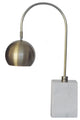 White Marble Base Table Lamp, Antique Brass Metal Shade