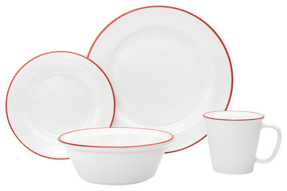 Montmarte 16 Piece Dinnerware Set, Service for 4, Red