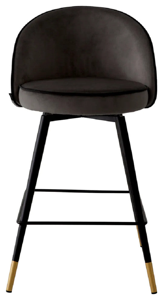 Swivel Counter Stools, Set of 2, Eichholtz Cooper, Black