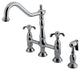 Kingston Brass Bridge Kitchen Faucet With Brass Sprayer, Polished Chrome