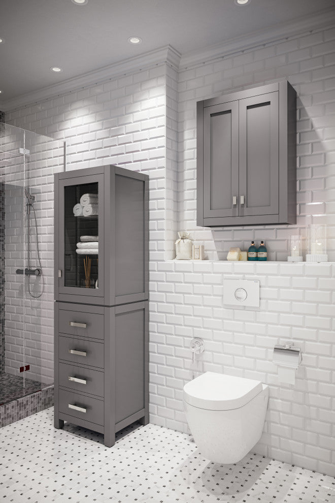 The Madison Collection Linen Cabinet, Gray