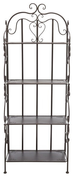 Safavieh Tyrique 4 Tier Shelf Unit, Rustic Brown