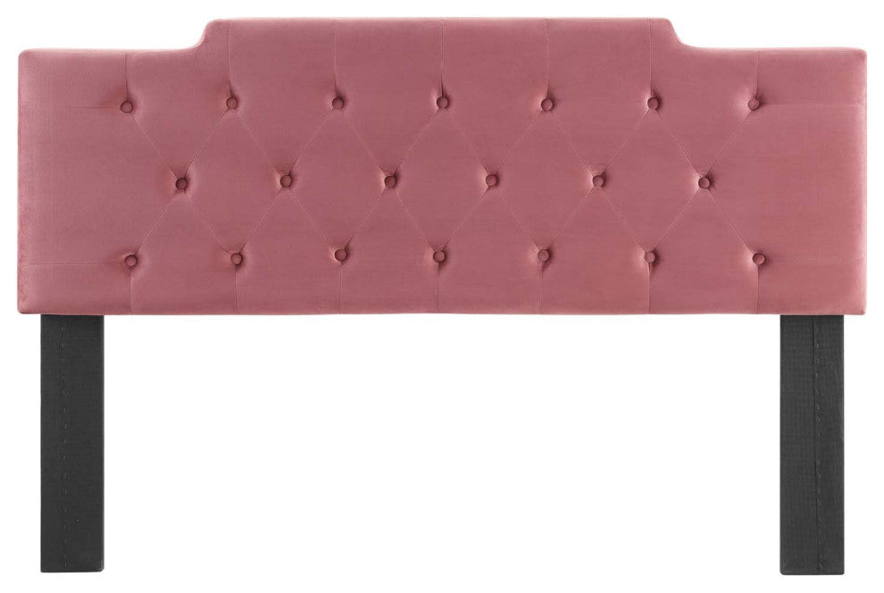 Juliet Tufted Twin Performance Velvet Headboard-Dusty Rose