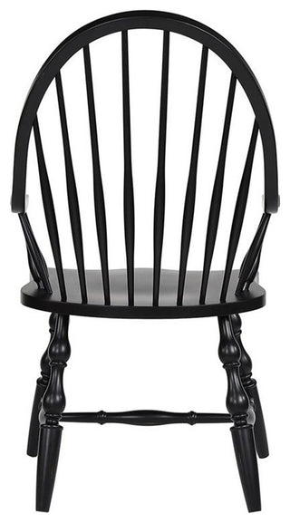 Black Cherry Selections Windsor Spindleback Dining Arm Chair, Antique Black