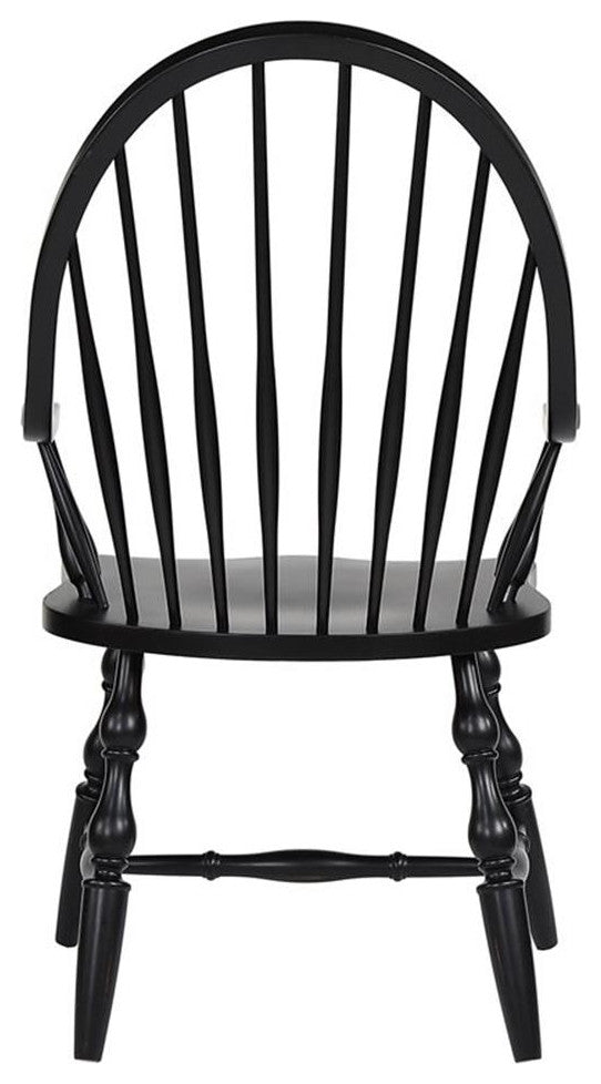 Black Cherry Selections Windsor Spindleback Dining Arm Chair, Antique Black
