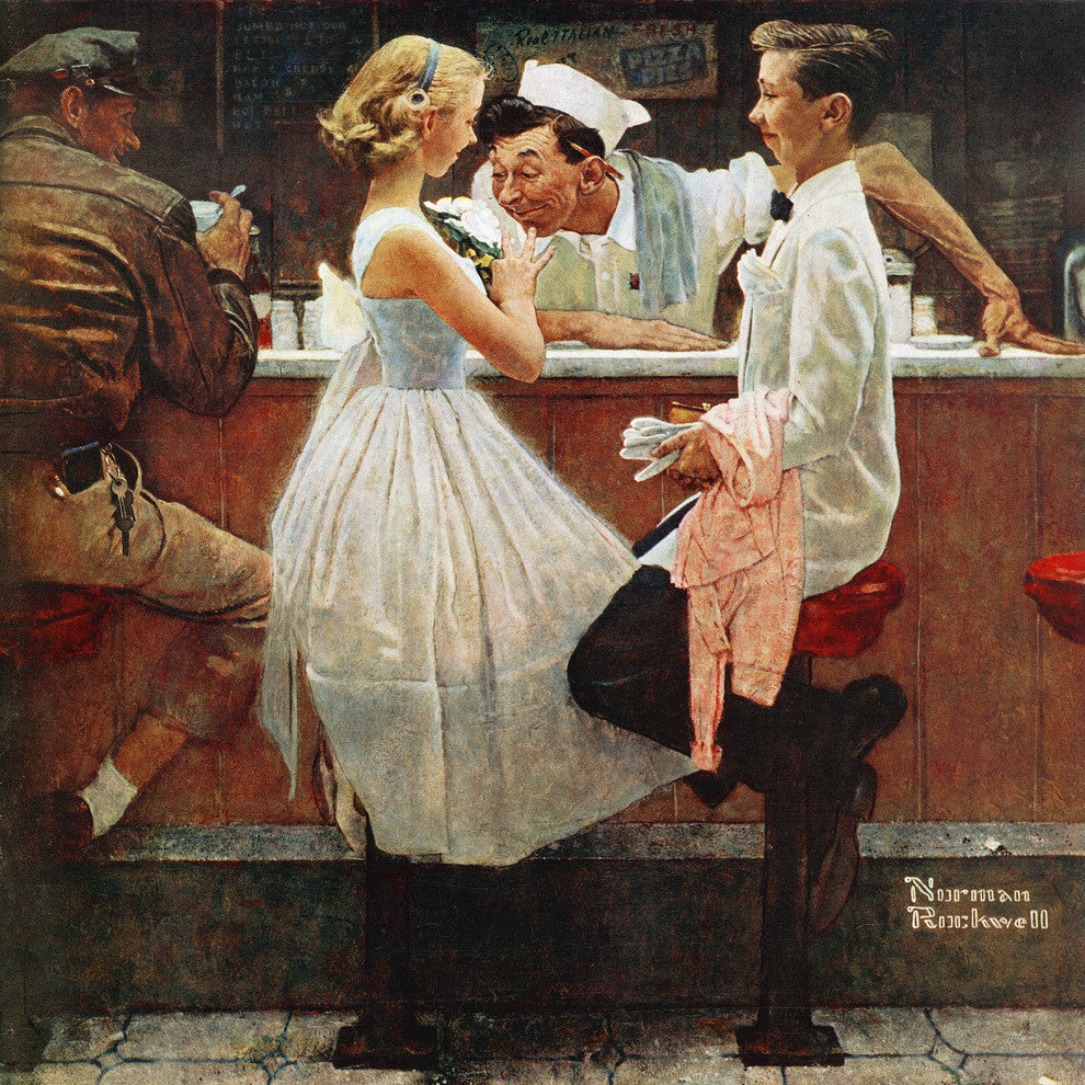 "After the Prom" Painting Print on Canvas by Norman Rockwell