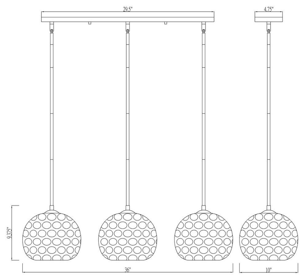 Z-Lite 3-Light Linear Chandelier,Matte Black