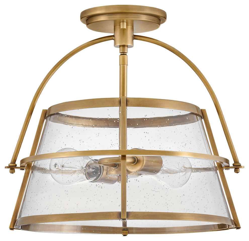Hinkley Tournon Medium Semi-Flush Mount, Heritage Brass