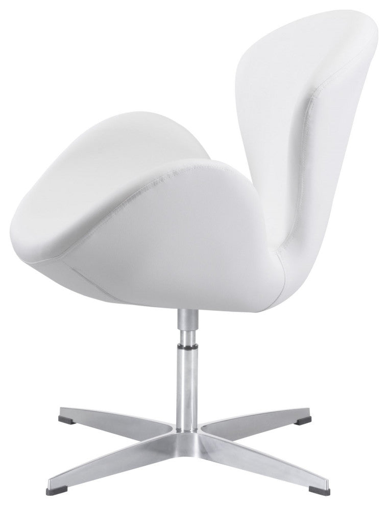 Accent Chair, Steel Metal, Fabric, White, Silver, Lounge Cafe Lobby Hospitality