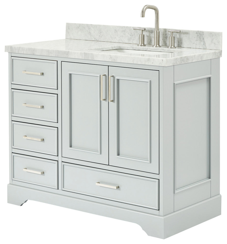 Ariel Stafford 43" Single Right Offset Rectangle Sink Bathroom Vanity