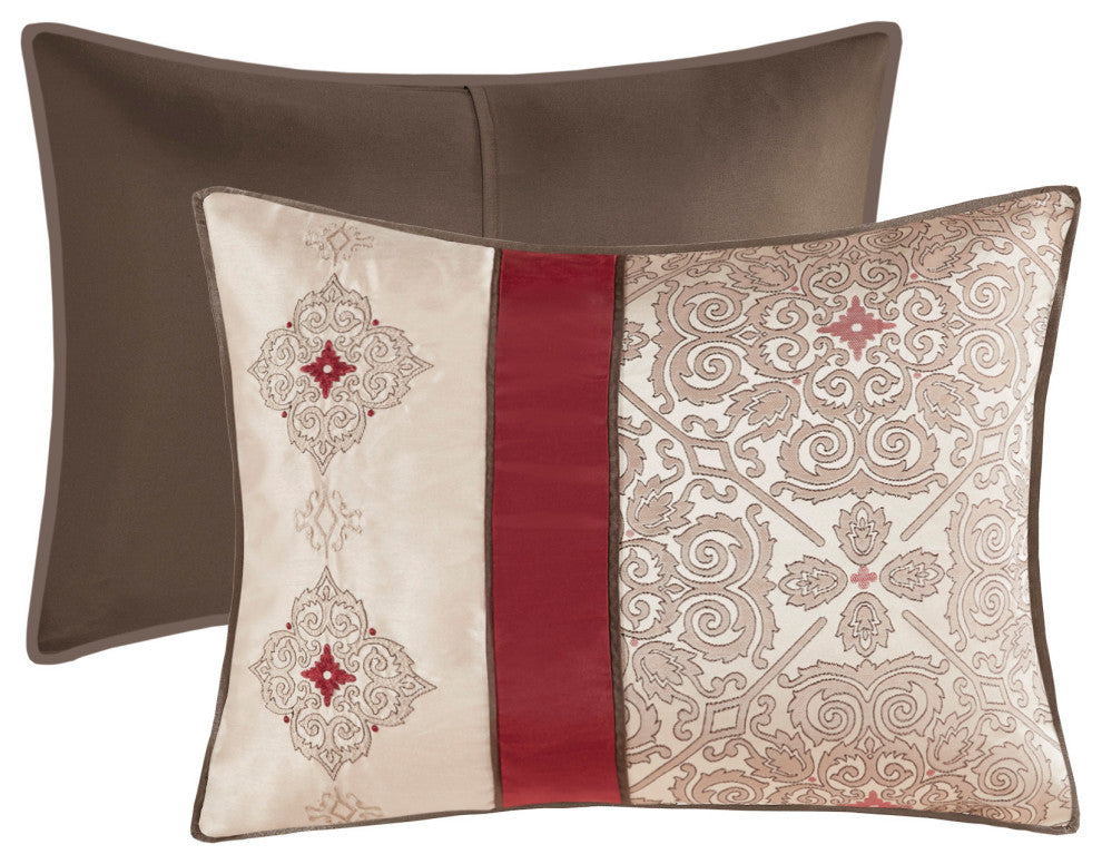 Madison Park Jacquard-Pieced 7-Piece Comforter Set With Embroidery, Queen