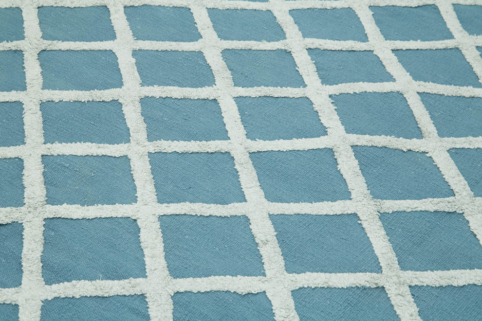 Rug N Carpet - Handmade Modern Design 9' 0'' x 12' 0'' Wool Flatweave Kilim Rug