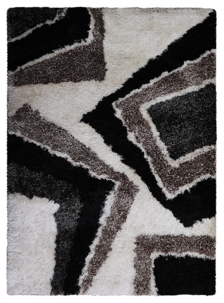HAND TUFTED SHAG POLYESTER ECO-FRIENDLY AREA RUGS -Multicolor,Contemporary