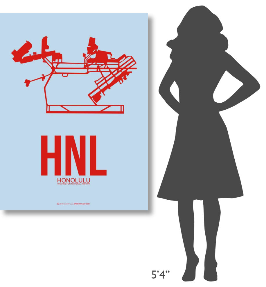 "HNL Honolulu Poster 1" Fine Art Print