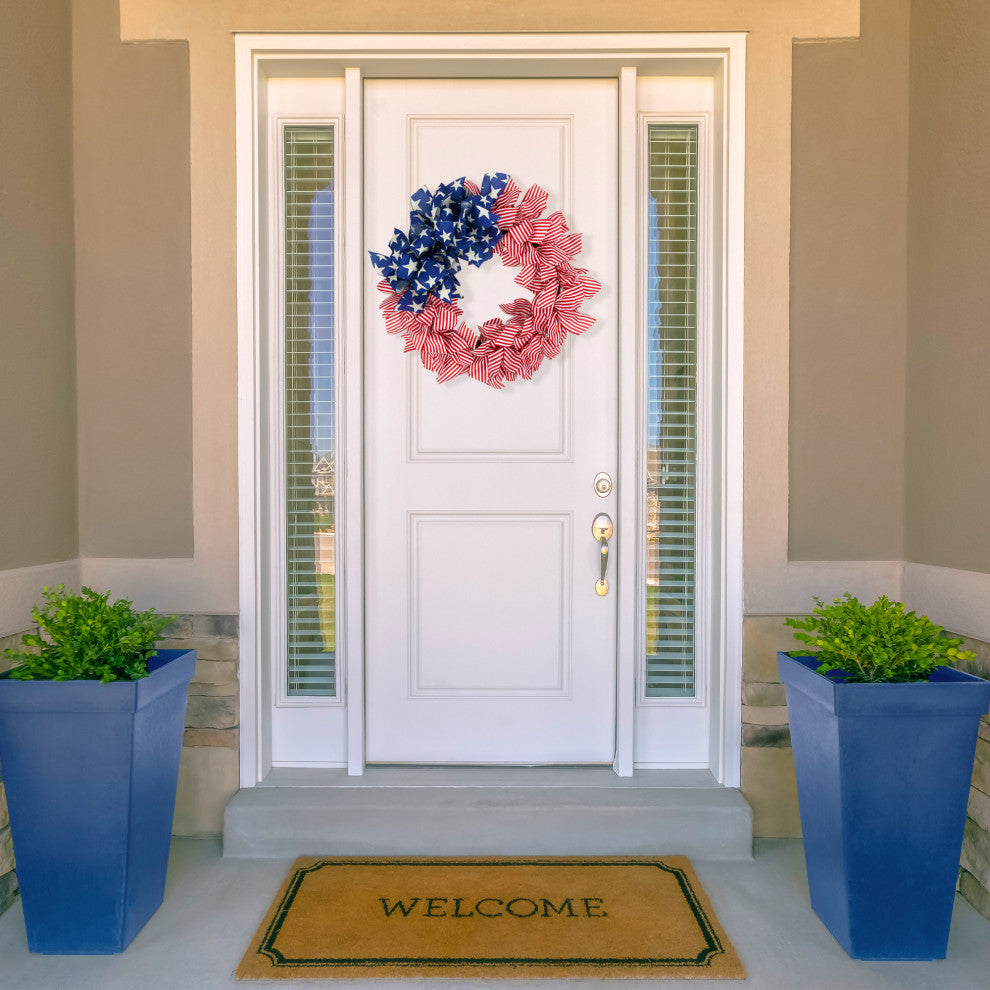 Stars and Stripes Patriotic Ribbon Wreath, 24"